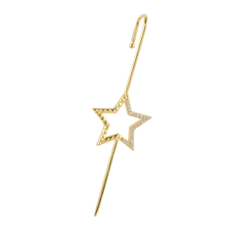 yellow gold star ear cuff