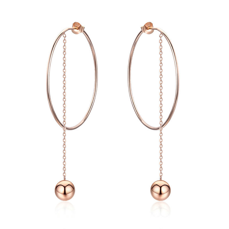 Rose Gold Hanging Hoops