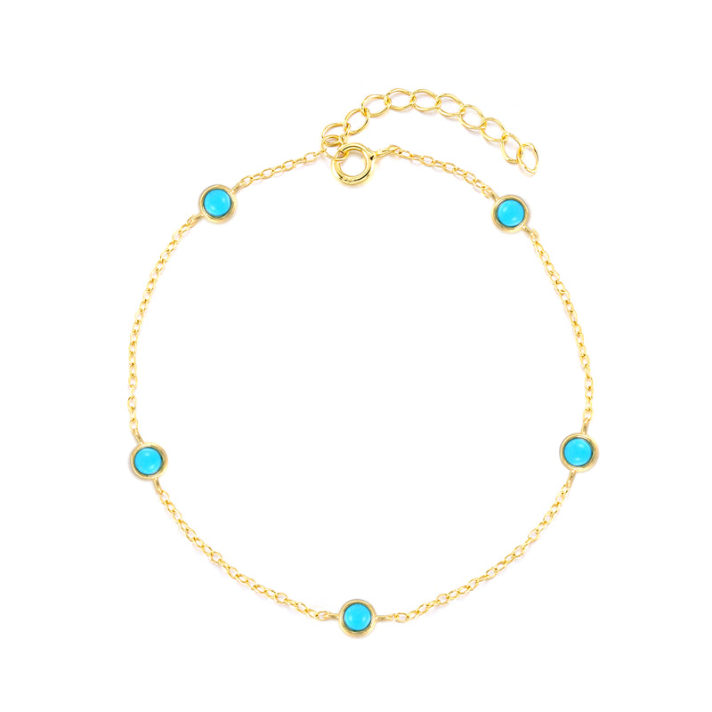 Turquoise Yellow Gold Bracelet