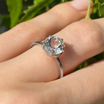 Round Cut White Topaz Bezel Ring