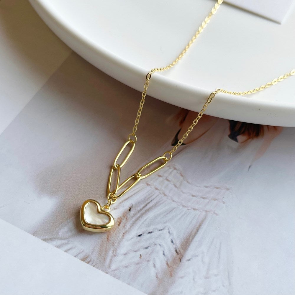 Yellow Gold Heart Enamel Pendant