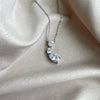 Silver & Simulated Diamond Pear Oval Heart Pendant