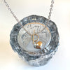 Front Lock Heart Pendant in White