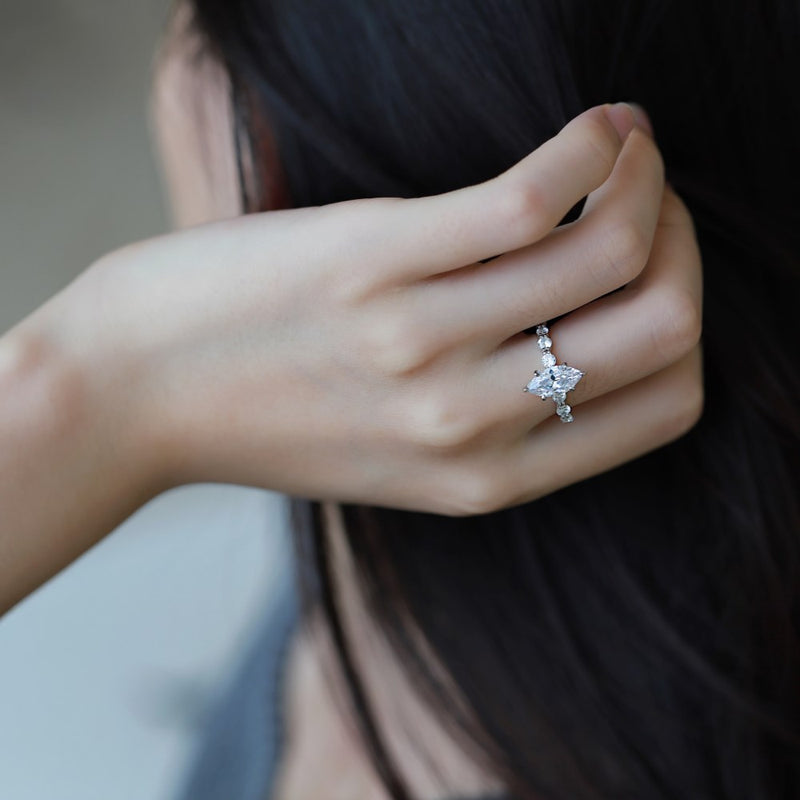 Silver Marquise Ring