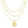 Three Layer Coin Pendant necklace silver