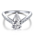 Pear Cut Chevron Ring