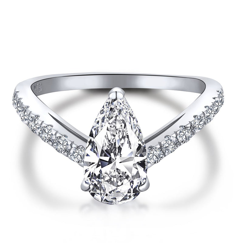 Pear Cut Chevron Ring