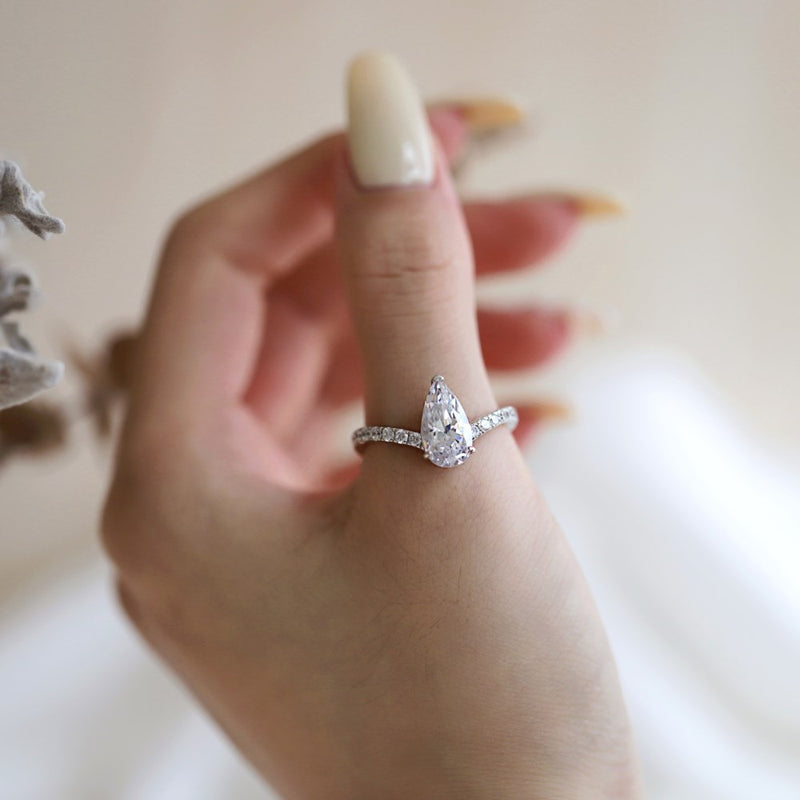 Pear Cut Chevron Ring