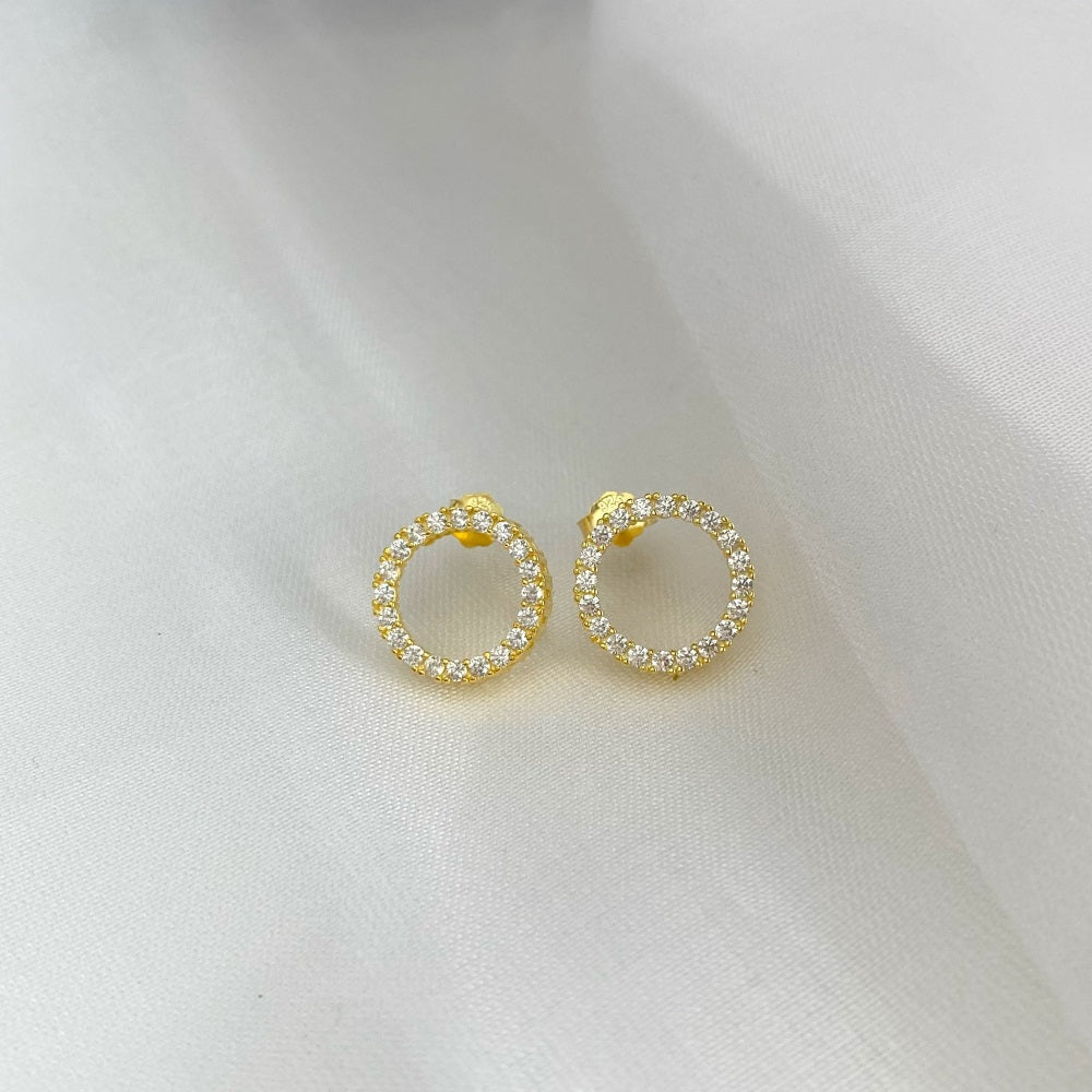 Circle Studs Yellow Gold Plated