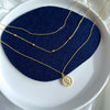Three Layer Coin Pendant necklace silver