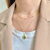 Three Layer Coin Pendant necklace silver
