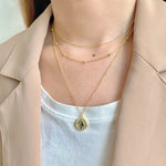 Three Layer Coin Pendant necklace silver