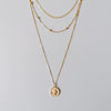 Three Layer Coin Pendant necklace silver