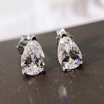Silver Pear Studs