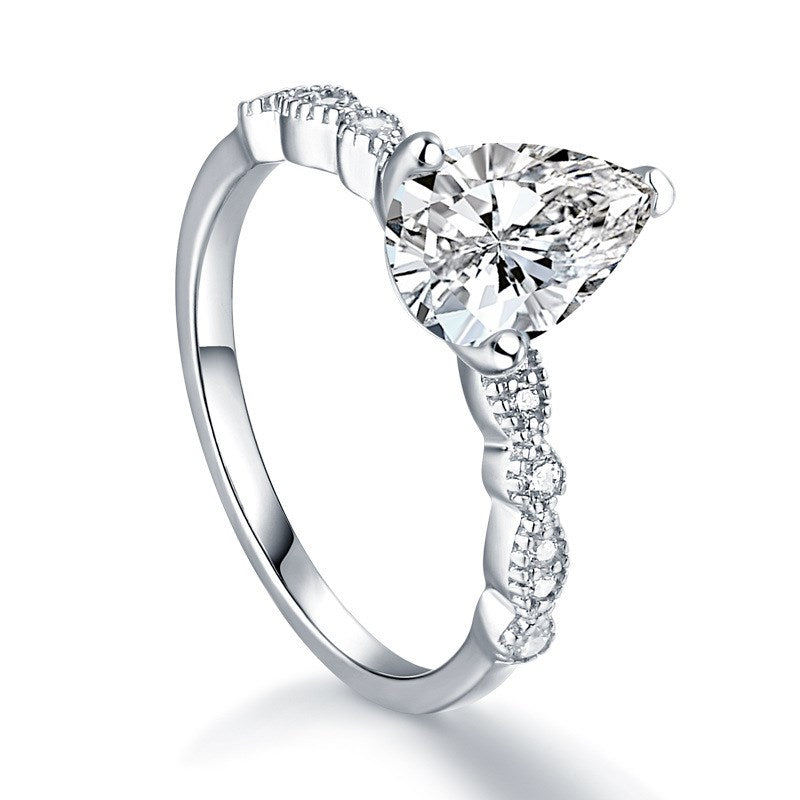 Silver Mini Pear Ring