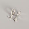 Star and Moon Hoops in White Gold