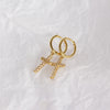 Cross Hoops G Plated silver