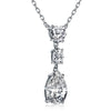 Silver & Simulated Diamond Pear Oval Heart Pendant