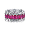 Silver Triple Eternity Simulated Ruby Ring