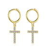 Cross Hoops G Plated silver