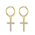 Cross Hoops G Plated silver