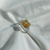Silver Yellow Princess Big Ring