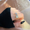 Pear and Baguette Open Ring